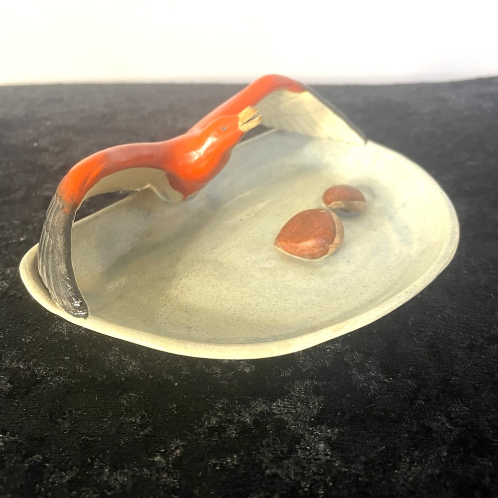 Vintage 1920’s Tray With Red / Black Seagull Bird Collector